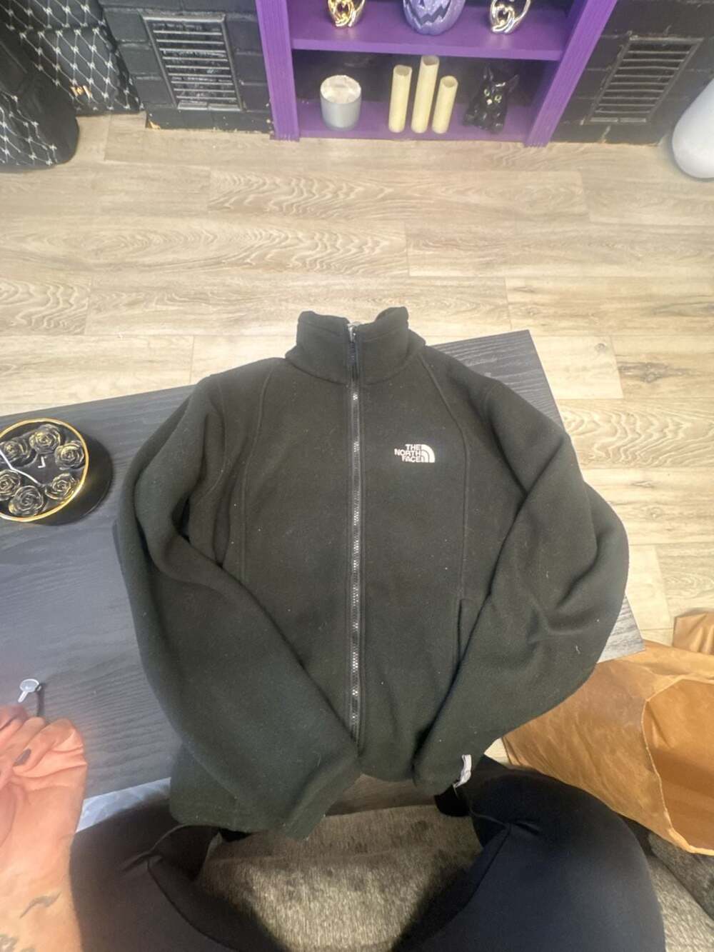 The North Face Fleece Jacket Size M Black Full Zip Outdoor